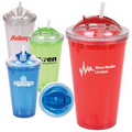 16 Oz. Double Wall Acrylic Tumbler with Dome Lid & Straw